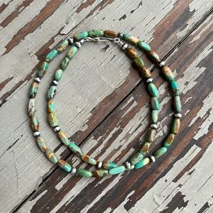 Kingman Turquoise Desert Pearl Necklace 19 Inches